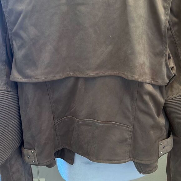 Blank NYC Womens Size Medium Motorcycle Biker Jacket Suede Tan Khaki NWT - Picture 9 of 10
